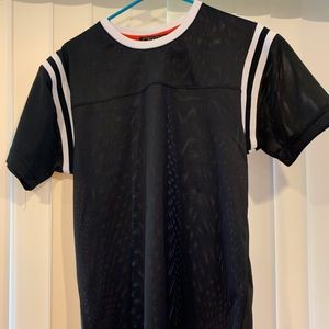 See through black shirt